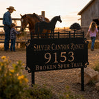Horse Ranch Metal Address Sign