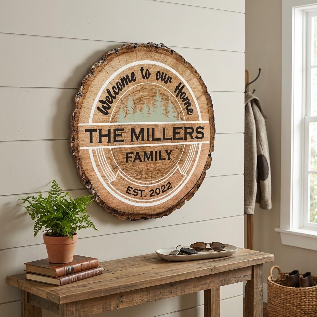 Custom Welcome Family Sign - 20 Textures Wall Decor