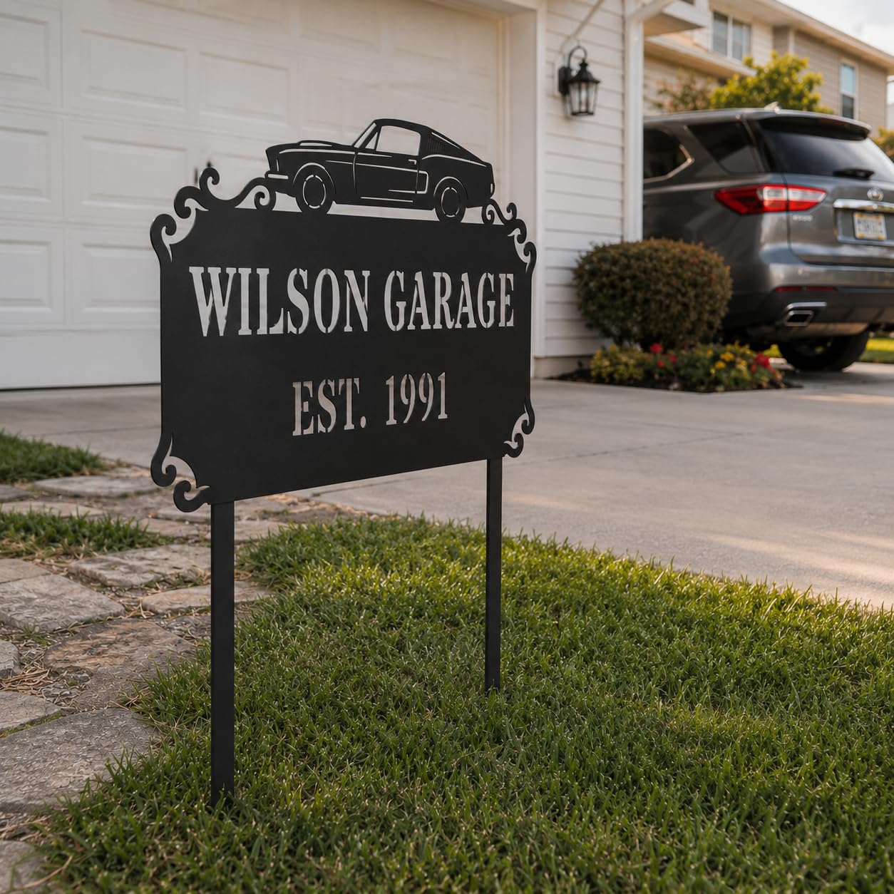 Garage Metal Address Sign