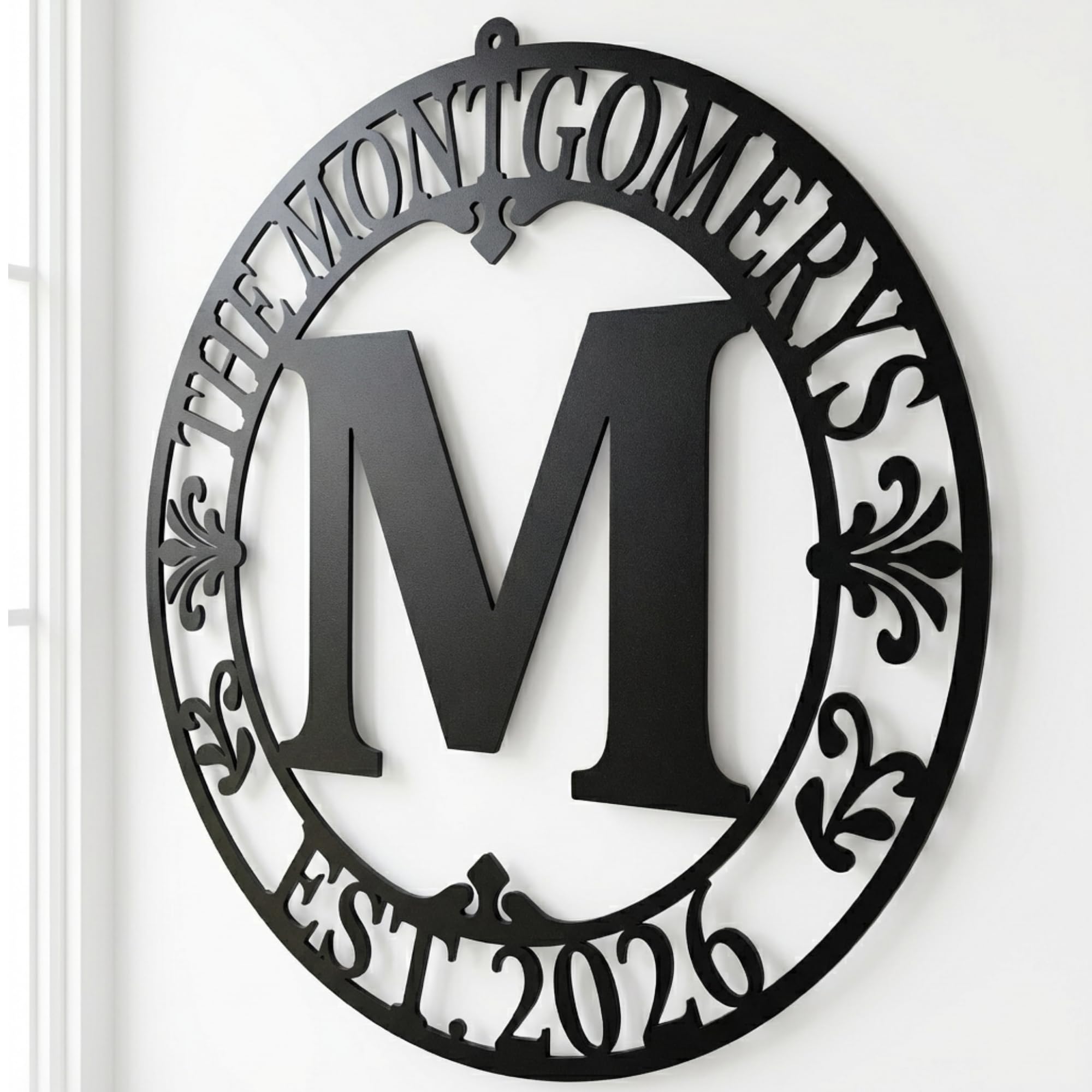 Custom Metal Monogram Family Name Sign - Modern Wall Art | Aydan's Unique Finds