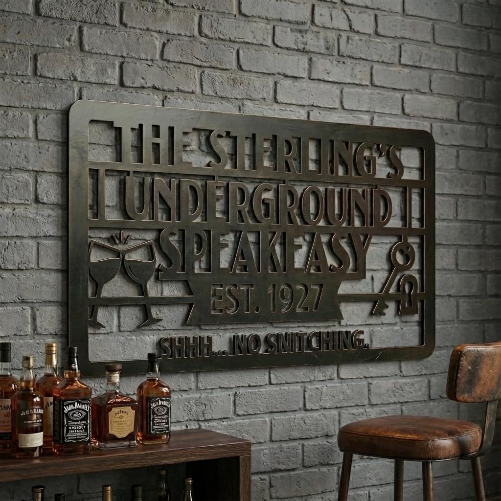 Customizable Metal Bar Sign - Powder-Coated Wall Art