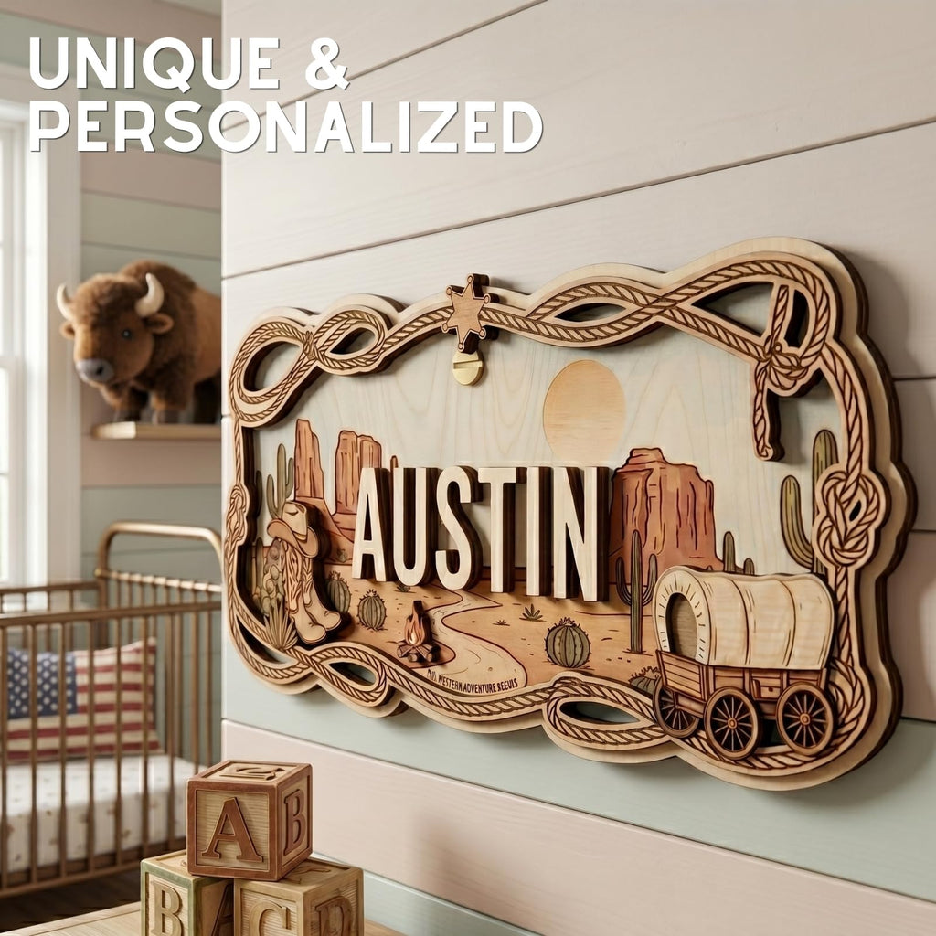 Custom Safari Nursery Sign - Jungle Animals Wood Decor | Aydan's Unique Finds