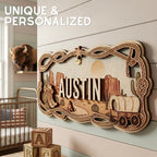 Custom Safari Nursery Sign - Jungle Animals Wood Decor | Aydan's Unique Finds
