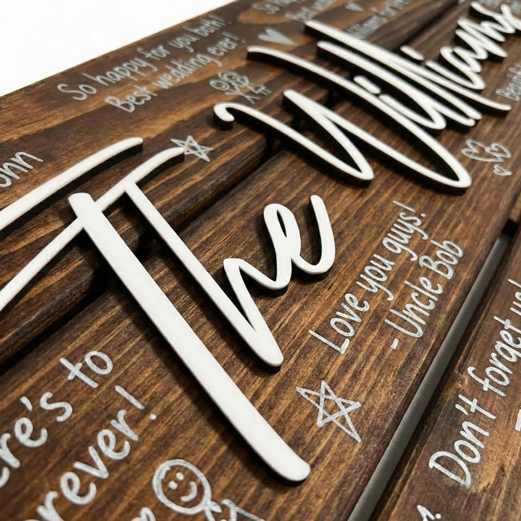Personalized Wedding Guestbook Sign - Wooden Keepsake | Aydan's Unique Finds