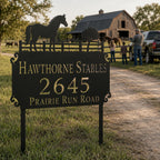 Horse Ranch Metal Address Sign