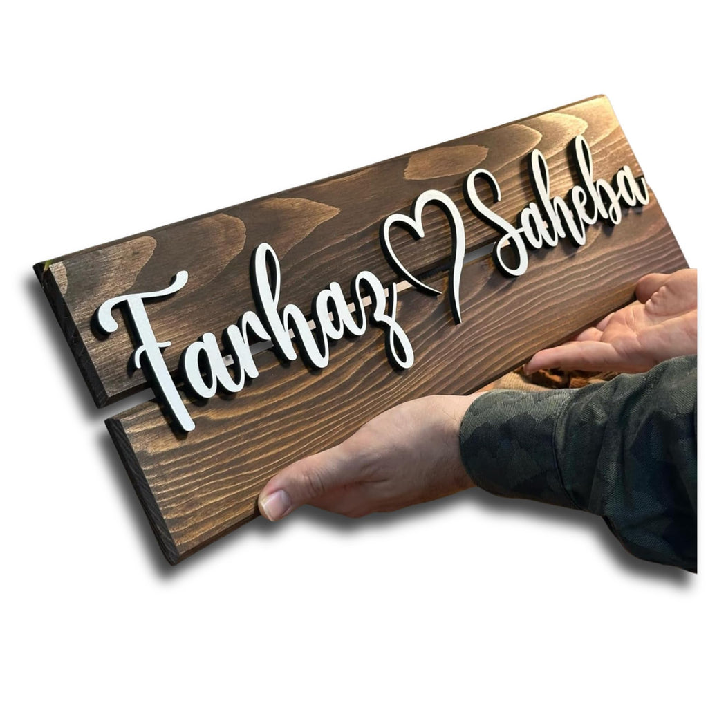 Personalized Couples Name Wood Sign - Valentine's Gift | Aydan's Unique Finds