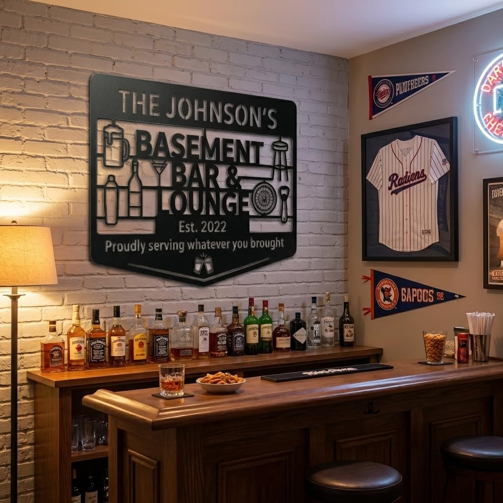Customizable Metal Bar Sign - Powder-Coated Wall Art | Aydan's Unique Finds