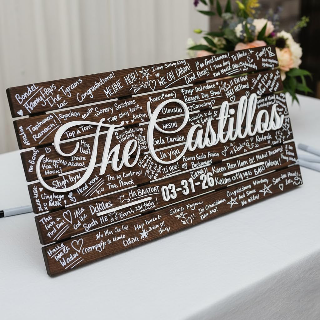 Personalized Wedding Guestbook Sign - Wooden Keepsake | Aydan's Unique Finds