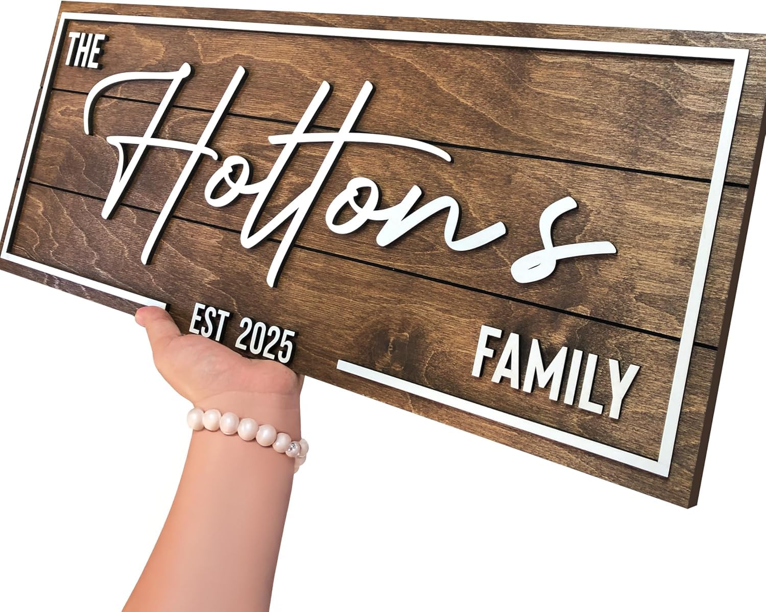 Personalized Family Name Sign - Art Deco Wood Wall Decor | Aydan's Unique Finds