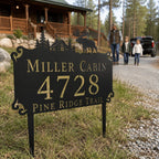Moose Cabin Metal Address Sign