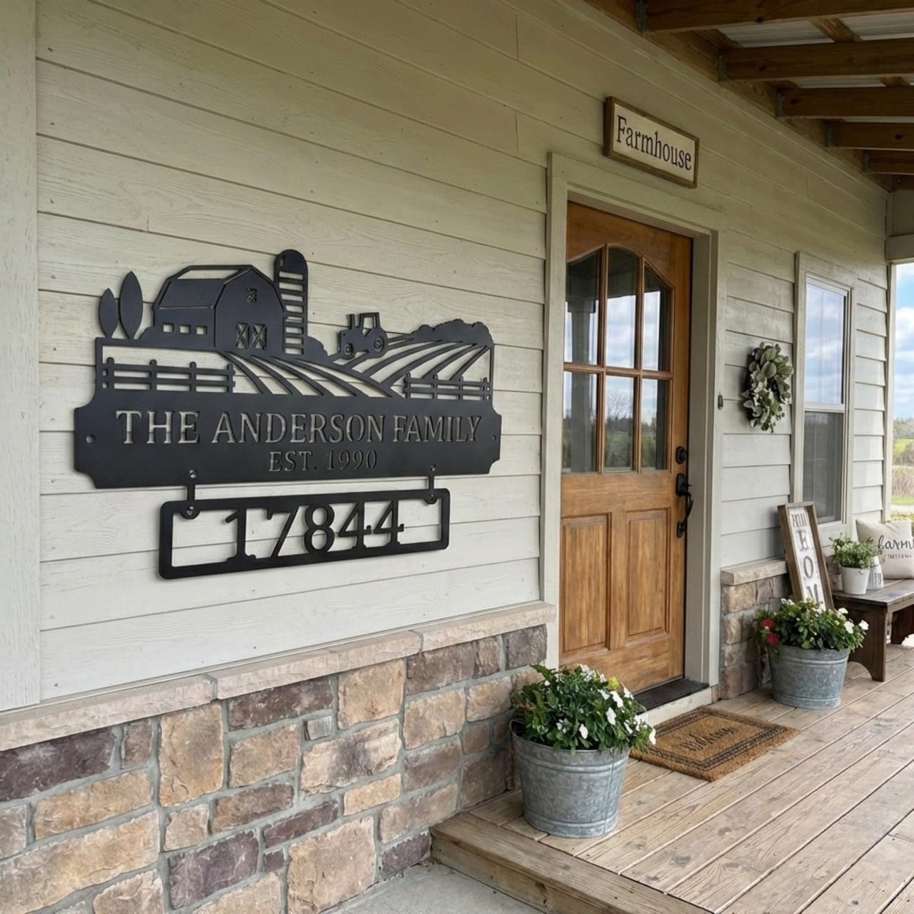 Personalized Metal Family Address Sign - Outdoor Wall Art | Aydan's Unique Finds