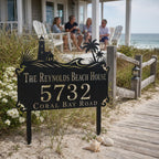 Beach House Metal Address Sign