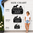 Horse Ranch Metal Address Sign