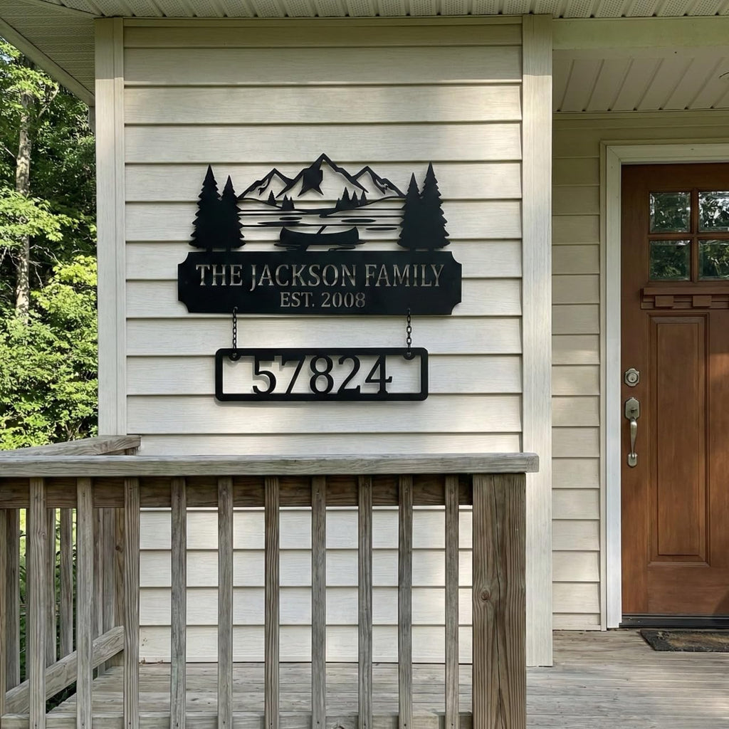Personalized Metal Family Address Sign - Outdoor Wall Art | Aydan's Unique Finds
