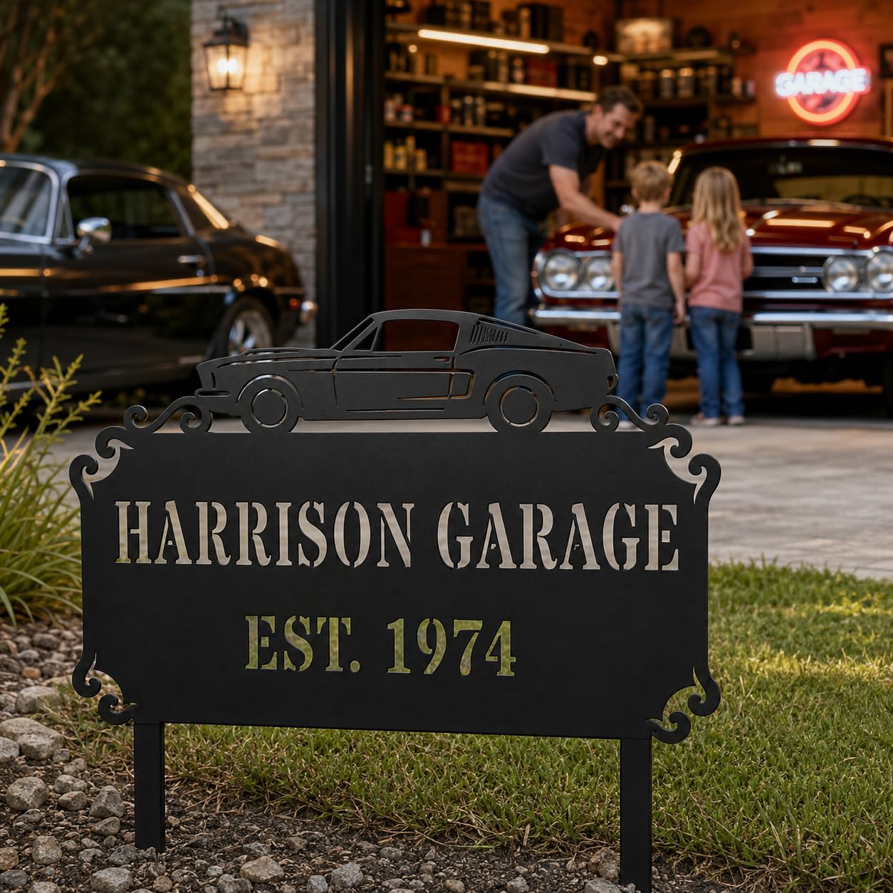 Garage Metal Address Sign