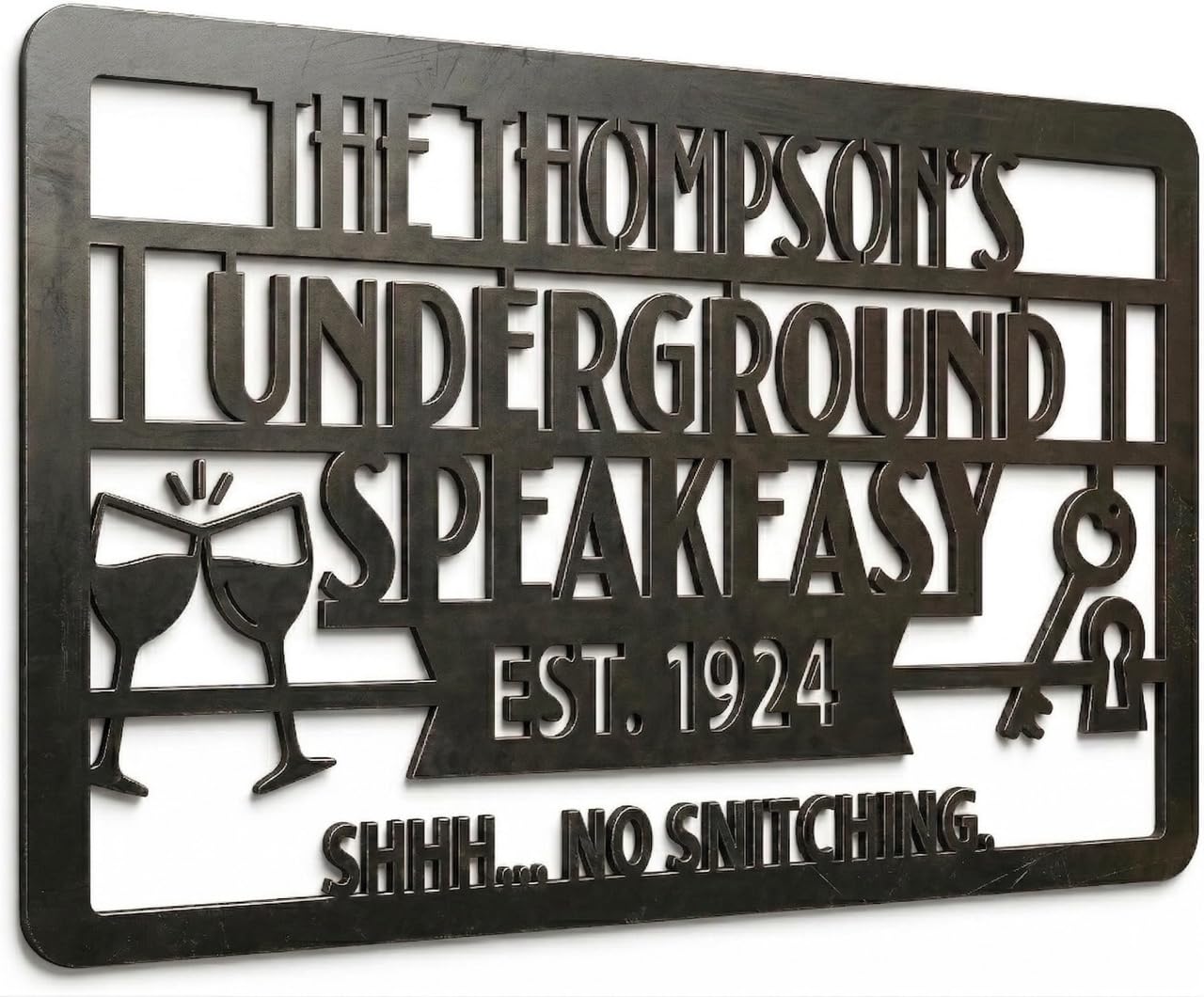 Customizable Metal Bar Sign - Powder-Coated Wall Art