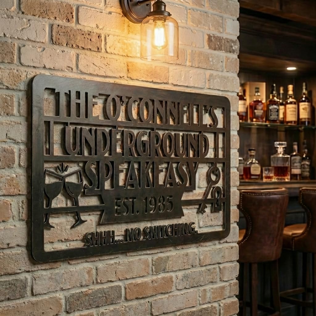 Customizable Metal Bar Sign - Powder-Coated Wall Art