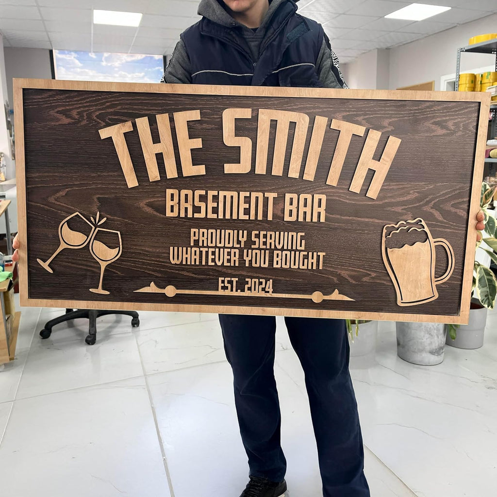 Custom Wood Backyard Bar Sign - Personalized Lounge Decor | Aydan's Unique Finds