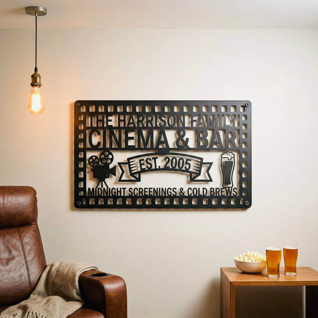 Customizable Metal Bar Sign - Powder-Coated Wall Art