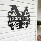 Custom Metal Monogram Family Name Sign - Modern Wall Art