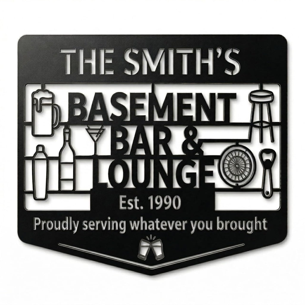Customizable Metal Bar Sign - Powder-Coated Wall Art | Aydan's Unique Finds