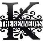 Custom Metal Monogram Family Name Sign - Modern Wall Art | Aydan's Unique Finds