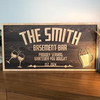 Custom Wood Backyard Bar Sign - Personalized Lounge Decor