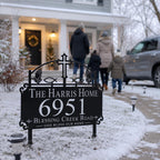 Blessed Home Metal Address Sign