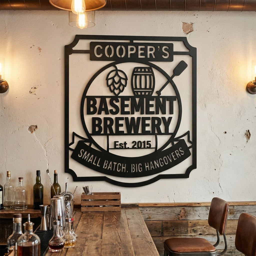 Customizable Metal Bar Sign - Powder-Coated Wall Art | Aydan's Unique Finds
