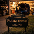 Garage Metal Address Sign