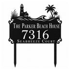 Beach House Metal Address Sign