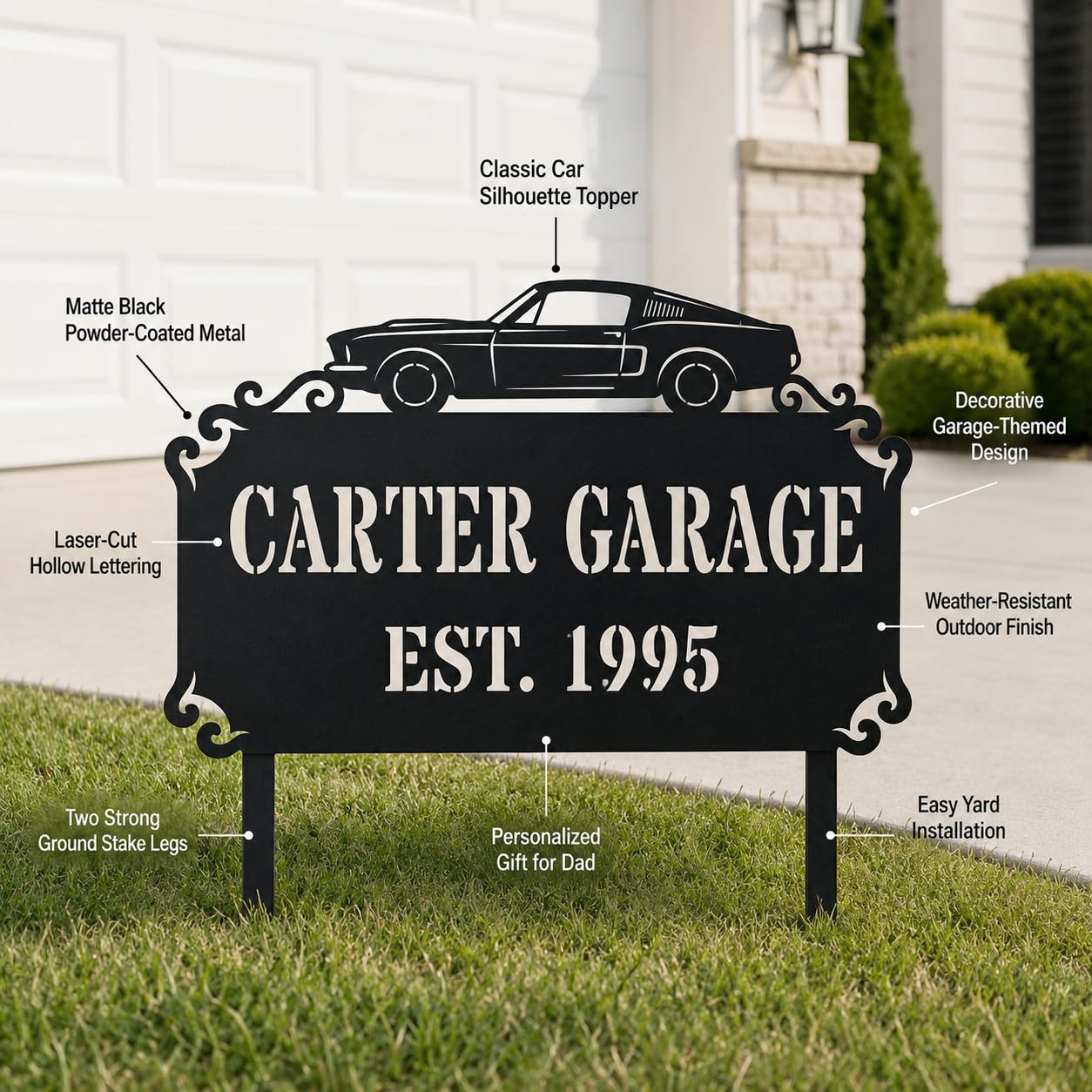 Garage Metal Address Sign