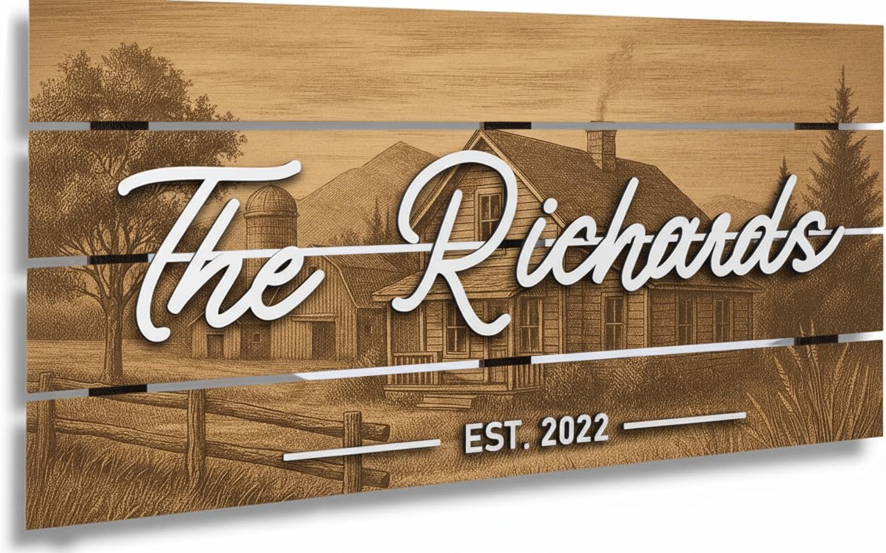 Decorative Wood Family Sign - Coastal Farmhouse Decor | Aydan's Unique Finds