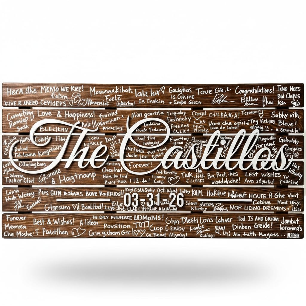 Personalized Wedding Guestbook Sign - Wooden Keepsake | Aydan's Unique Finds
