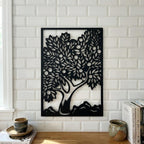 Nature Landscape Metal Wall Art - Mountain & Tree Decor