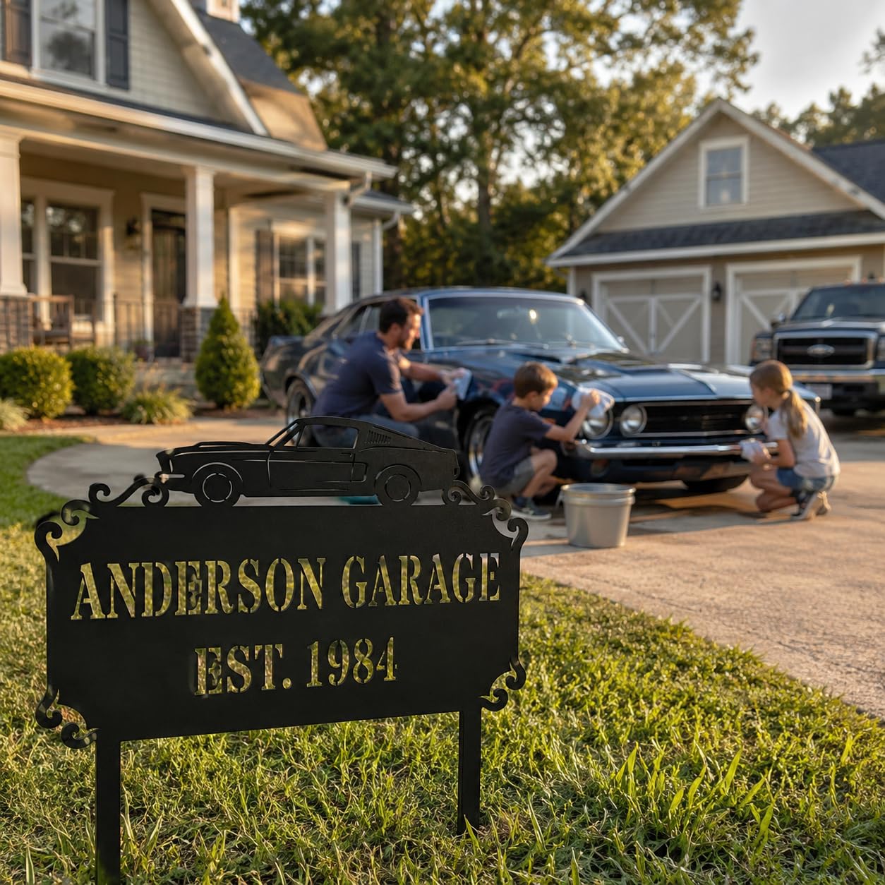 Garage Metal Address Sign