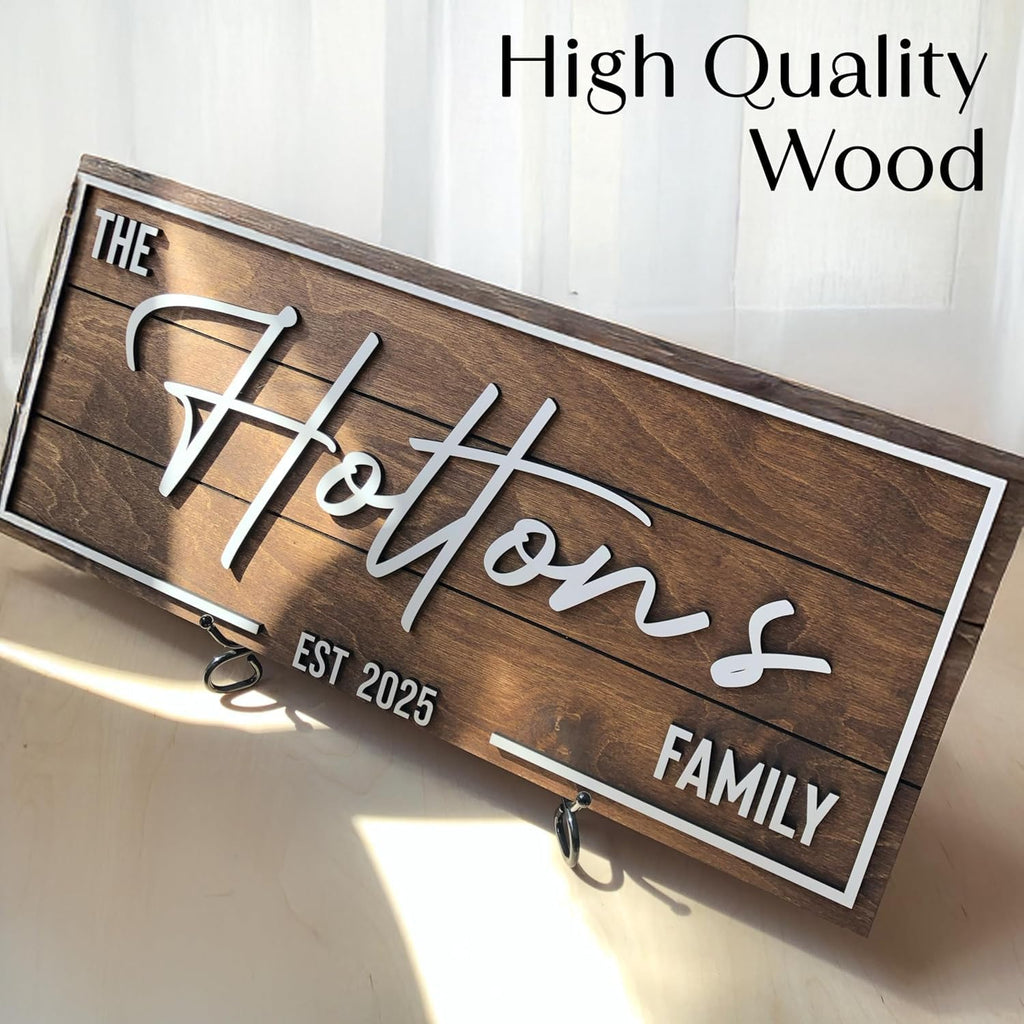 Personalized Family Name Sign - Art Deco Wood Wall Decor | Aydan's Unique Finds