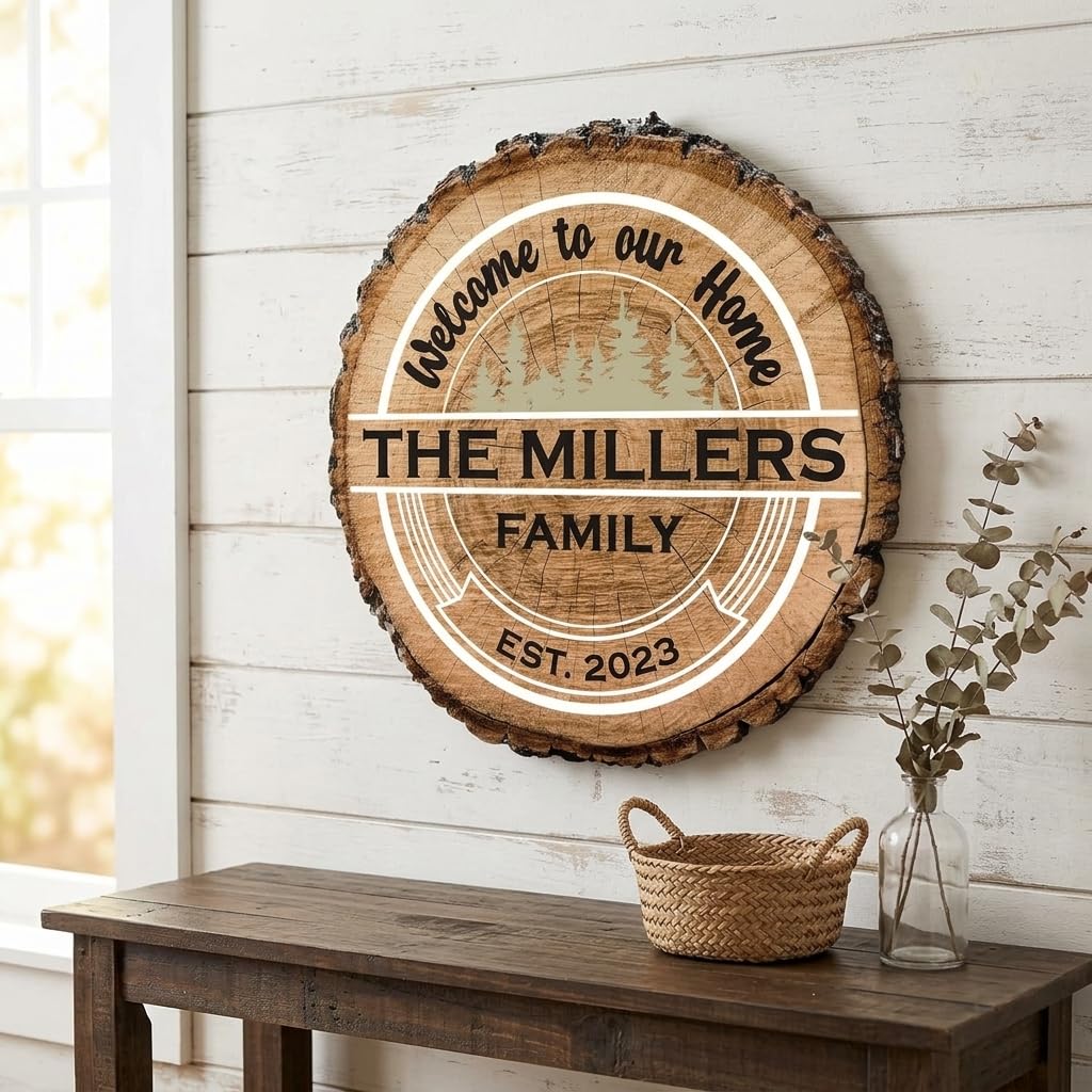 Custom Welcome Family Sign - 20 Textures Wall Decor