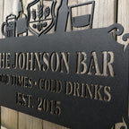 Home Bar Metal Address Sign