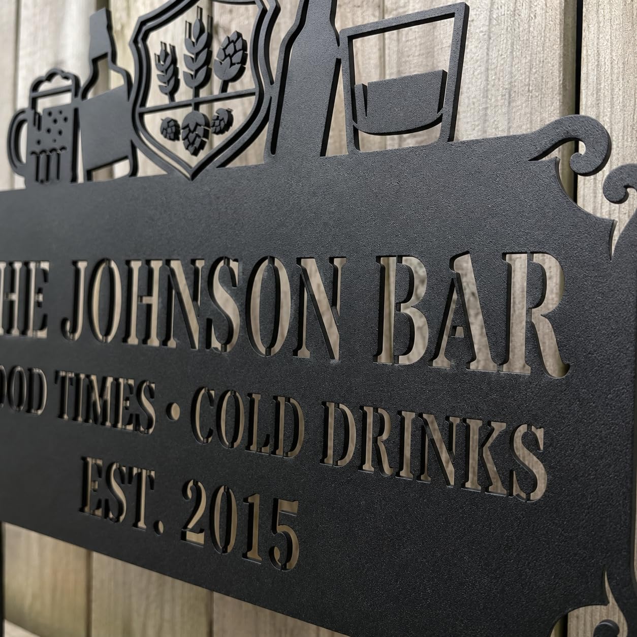 Home Bar Metal Address Sign
