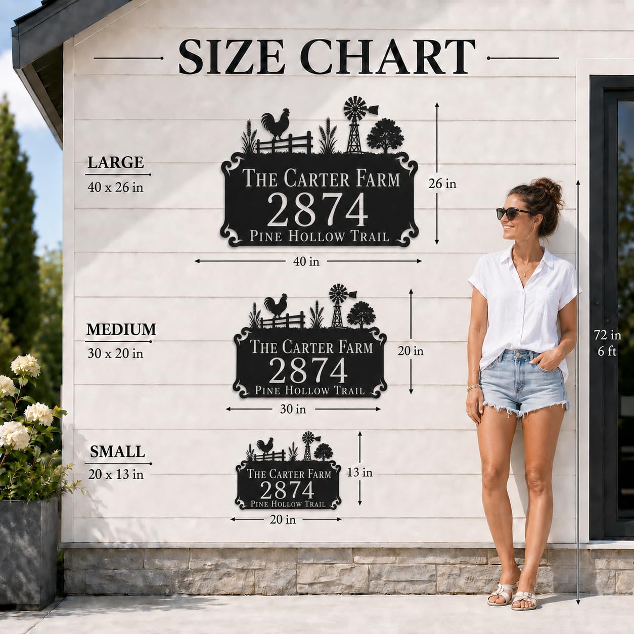 Farmhouse Metal Address Sign
