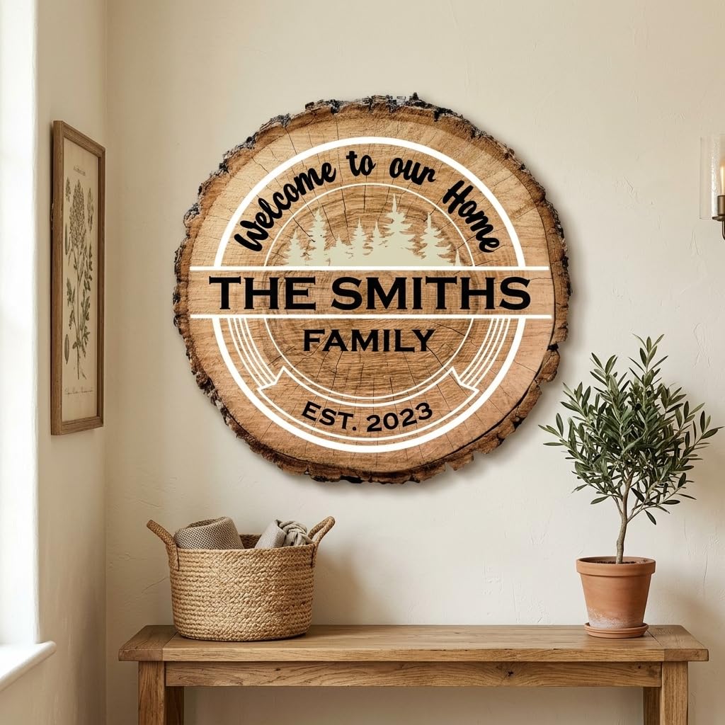 Custom Welcome Family Sign - 20 Textures Wall Decor