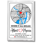 Custom City Map Glass Art - Where It All Began Print | Aydan's Unique Finds