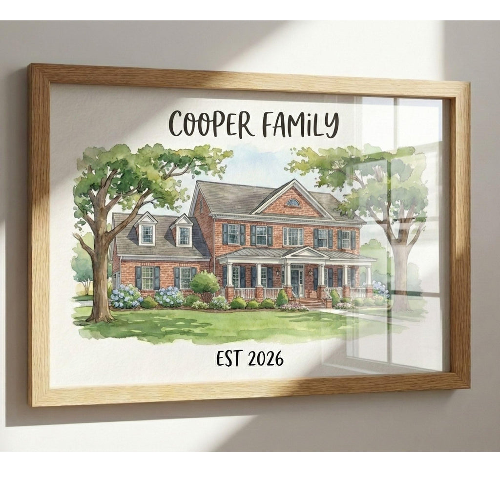 Custom Watercolor House Print - Personalized Acrylic Art | Aydan's Unique Finds