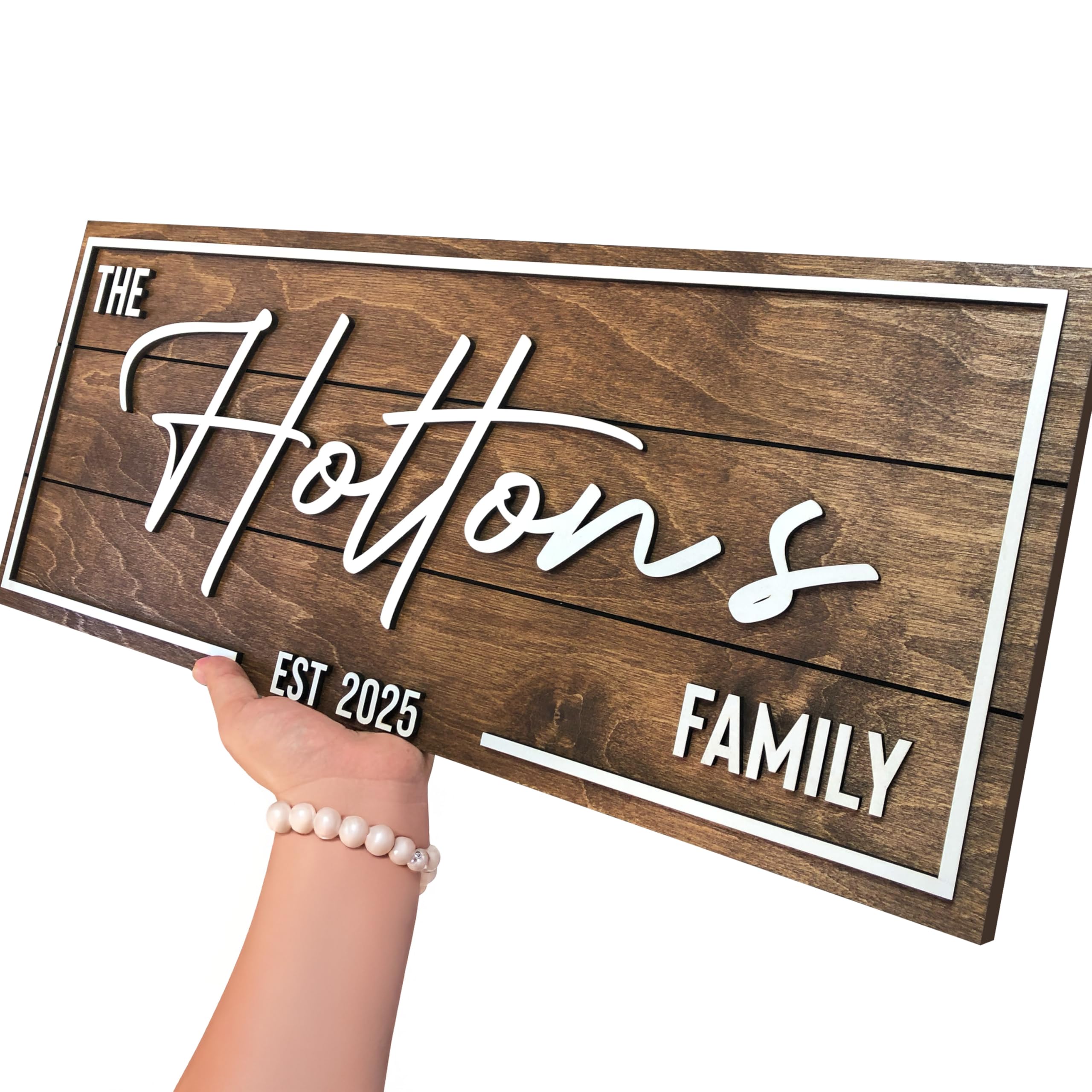Personalized Family Name Sign - Art Deco Wood Wall Decor | Aydan's Unique Finds