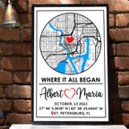 Custom City Map Glass Art - Where It All Began Print | Aydan's Unique Finds