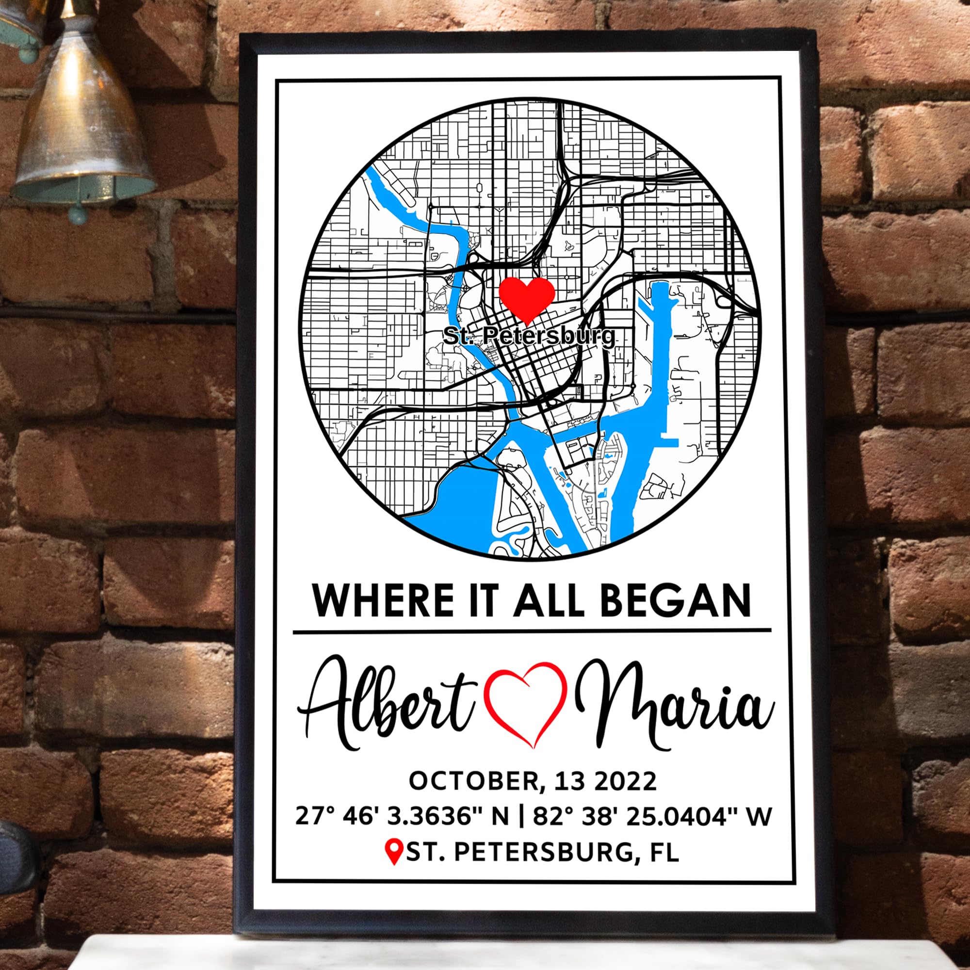Custom City Map Glass Art - Where It All Began Print | Aydan's Unique Finds