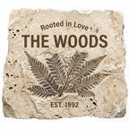 Fern Fossil Look Wood Family Name Sign - Personalized Botanical Wall Decor