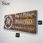 Personalized Monogram Family Name Wood Sign