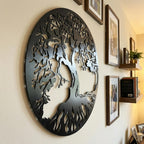 Nature Landscape Metal Wall Art - Mountain & Tree Decor